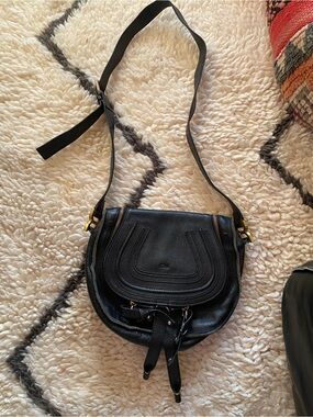 Authentic Chloe Black Leather Hobo Saddle Bag
